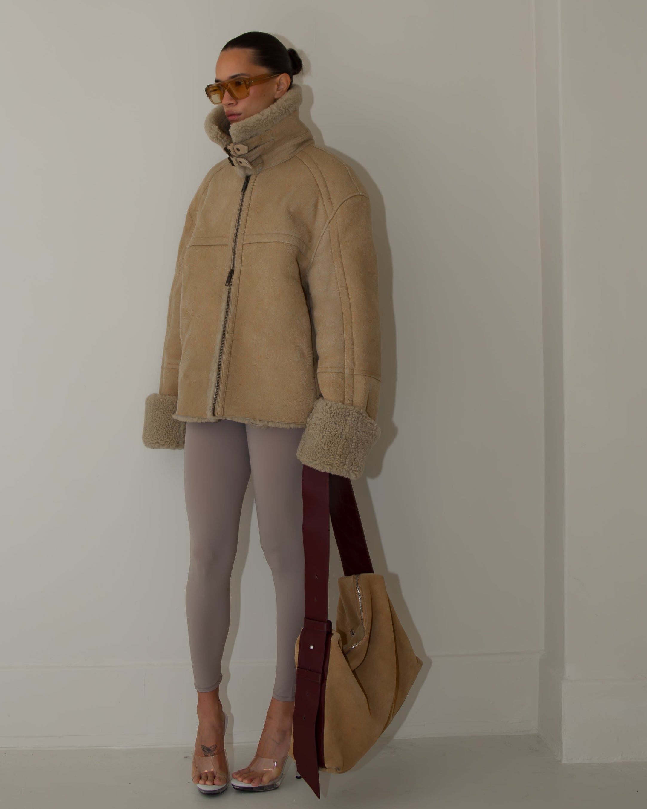 VERSA TOTE - CAMELLO/BURGUNDY