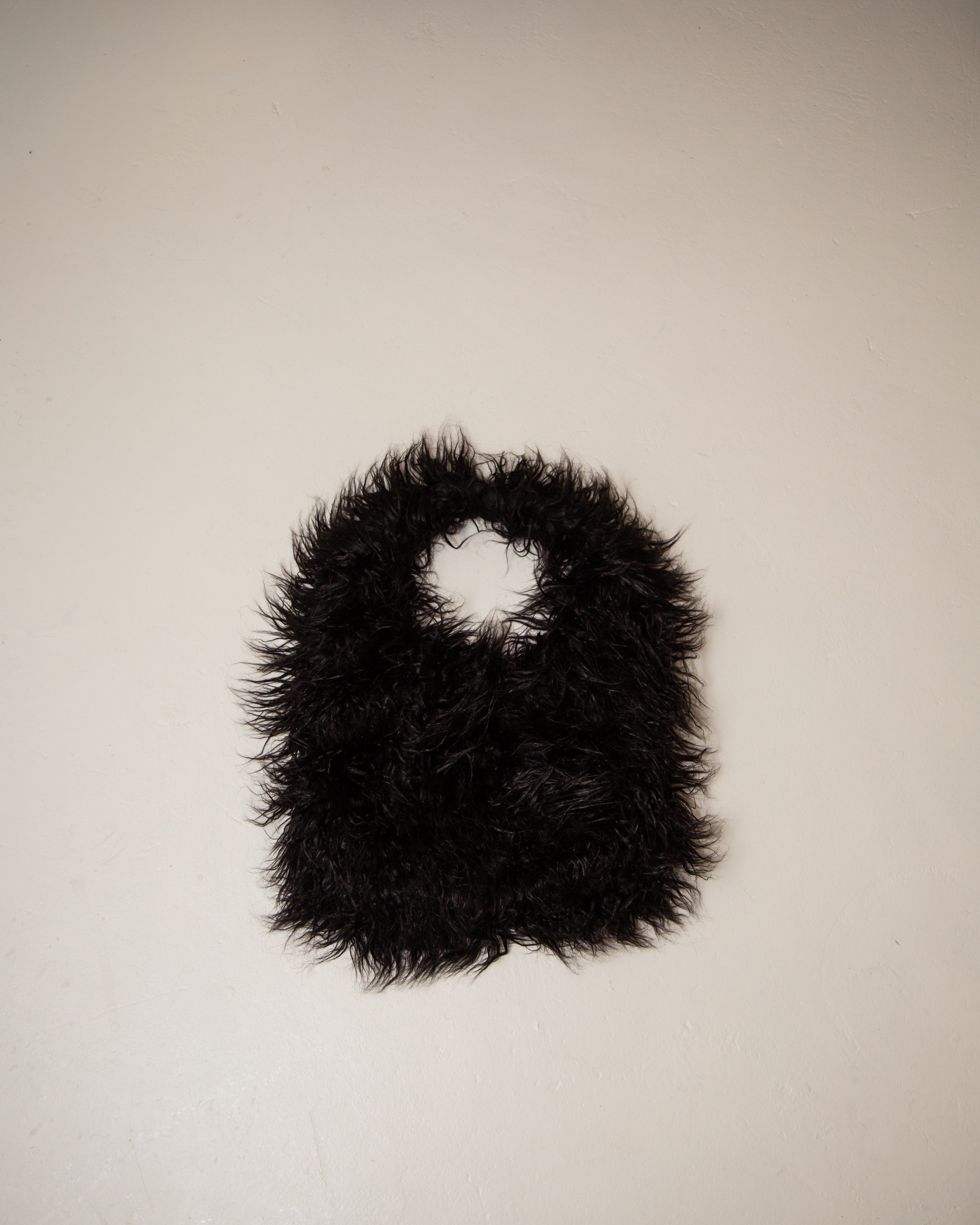 FAUX FUR SHOULDER BAG - NERO